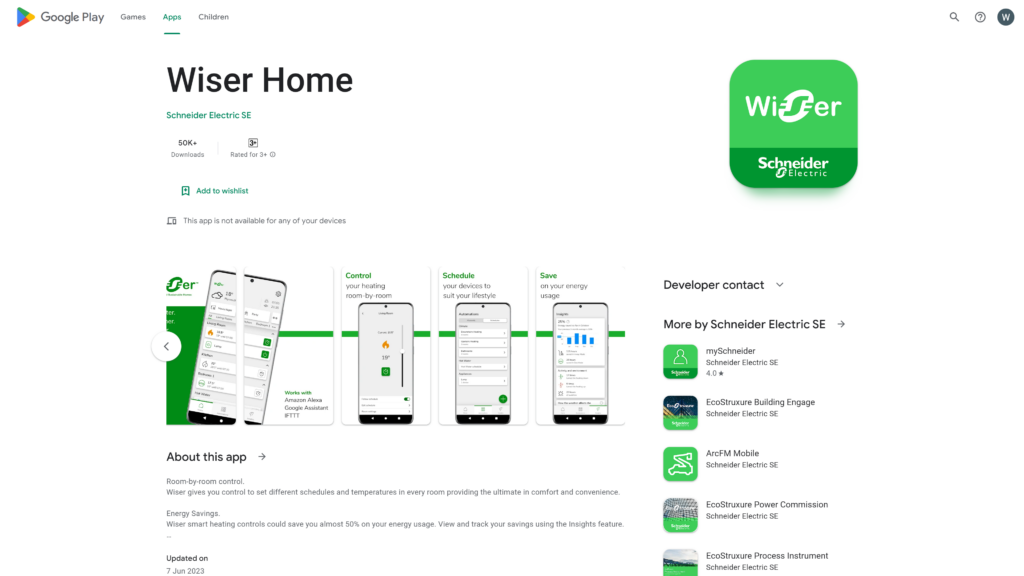 screenshot of the Wiser App homepage