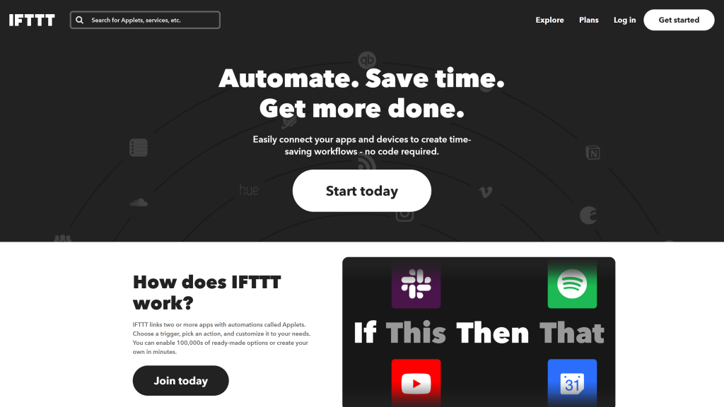 screenshot image of IFTTT