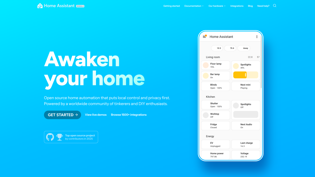 screenshot image of Home Assistant