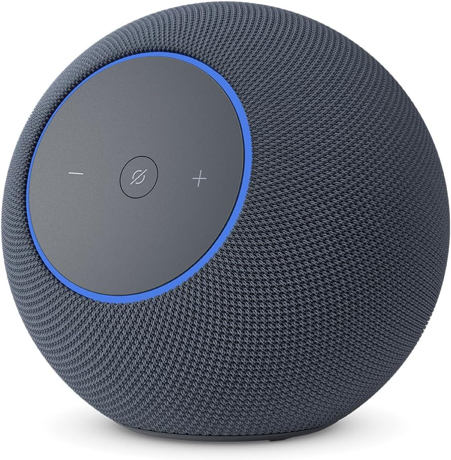 Round smart speaker with fabric exterior how to connect alexa to wifi