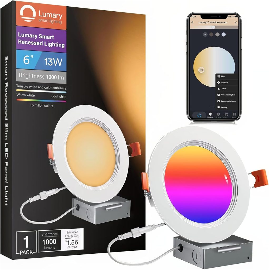 image of Lumary Smart Ultra-Thin Recessed Lighting 6-Pack