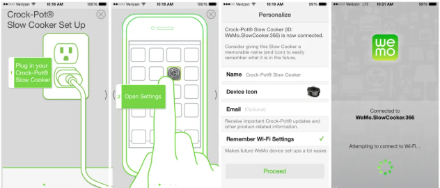 image of wemo app set up on an iphone