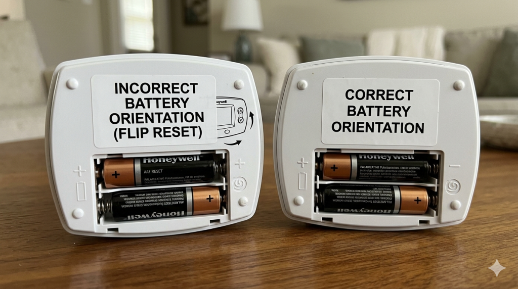 Battery orientation instructions on devices