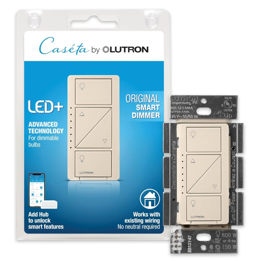 image of Lutron Caseta Smart Dimmer best smart light switches