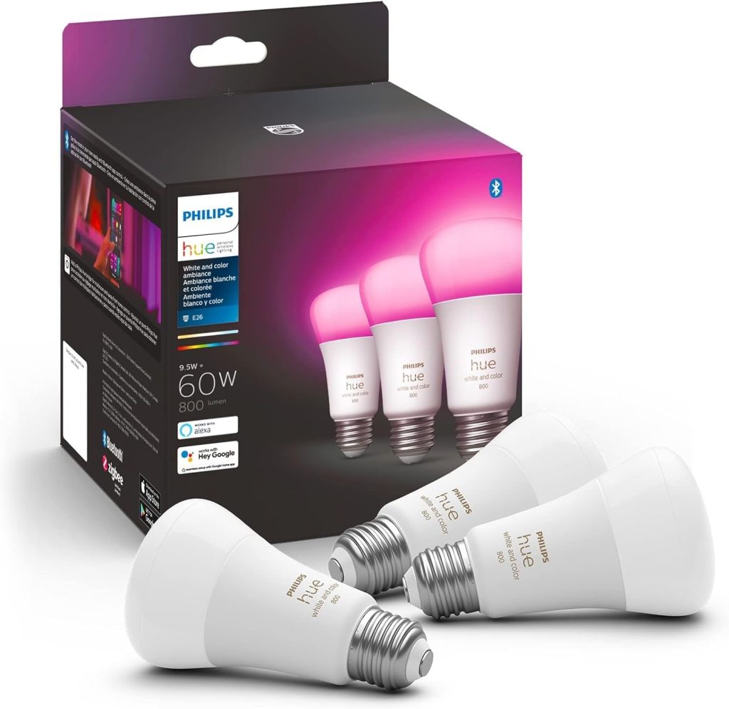 image of Philips Hue White and Color Ambiance A19