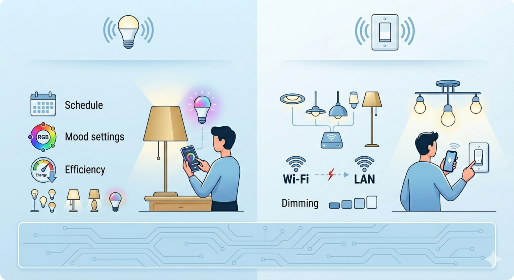 image of smart bulbs vs smart switches
