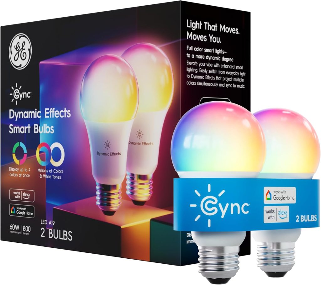 image of GE Cync Dynamic Effects best colour smart bulbs