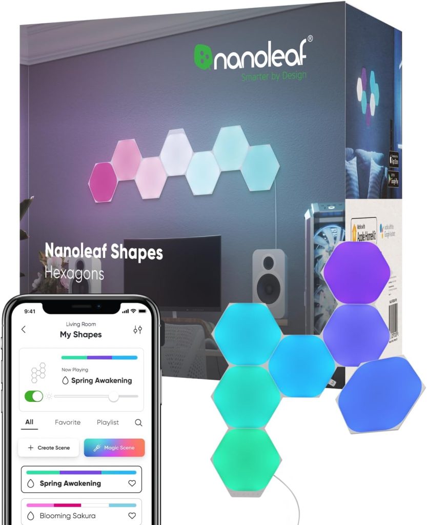 image of Nanoleaf Shapes Hexagon best colour smart bulbs