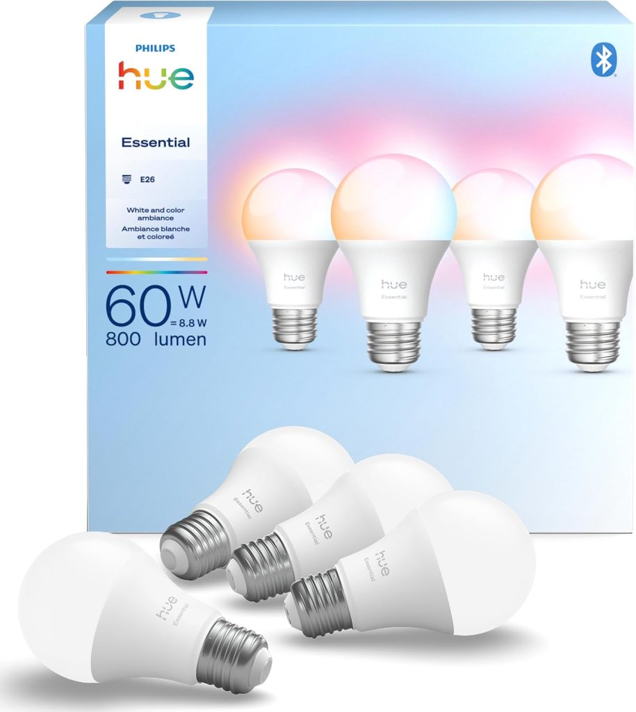 image of Hue Essential White and Color Ambiance best philips hue bulbs